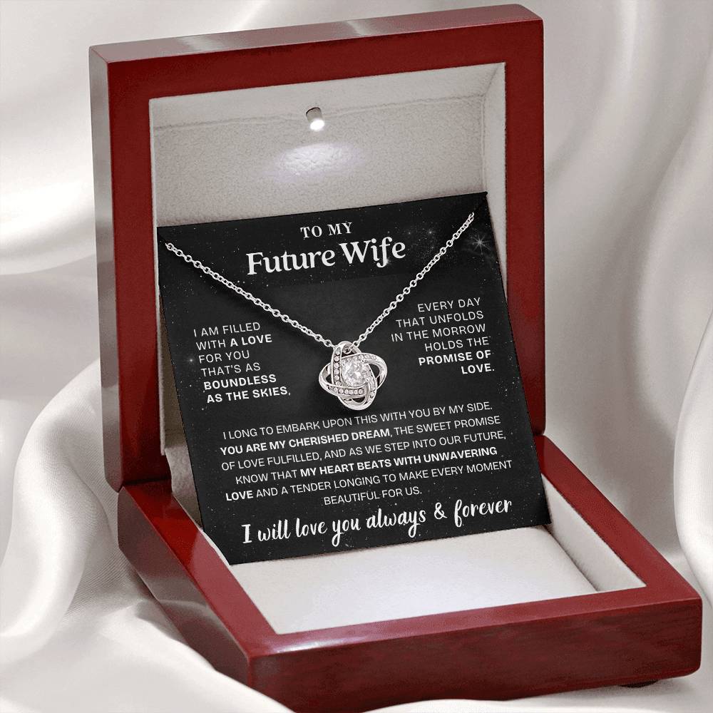 Eternal Embrace: Love Knot Necklace for My Future Wife BLK