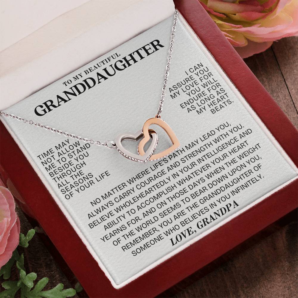 Eternal Bond: Granddaughter's Interlocking Hearts Necklace GL-002