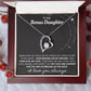 Forever Love Necklace with Custom Message Card for Bonus Daughter BLK