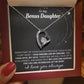 Forever Love Necklace with Custom Message Card for Bonus Daughter BLK