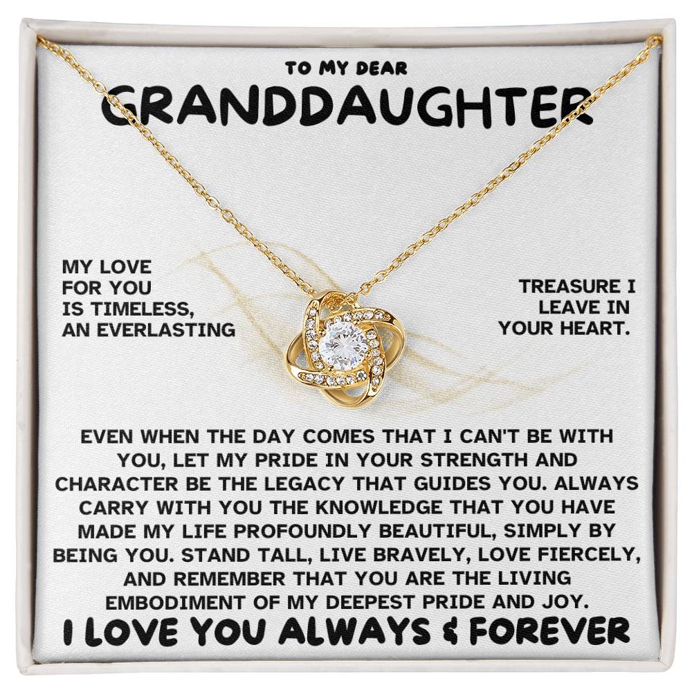 Eternal Embrace: Love Knot Necklace for My Granddaughter WHTE