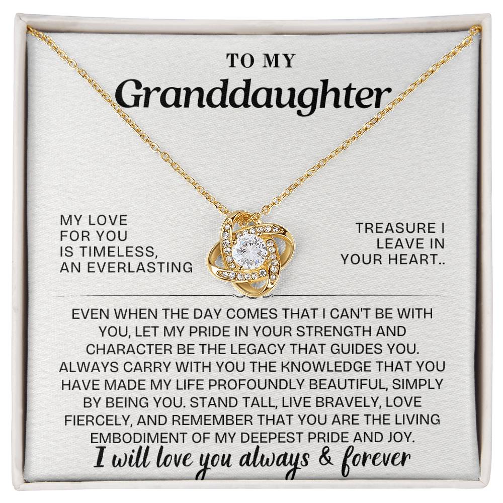 Eternal Embrace: Love Knot Necklace for My Granddaughter GL-008
