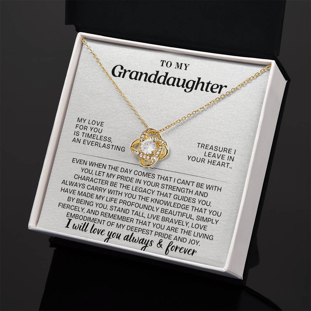 Eternal Embrace: Love Knot Necklace for My Granddaughter GL-008