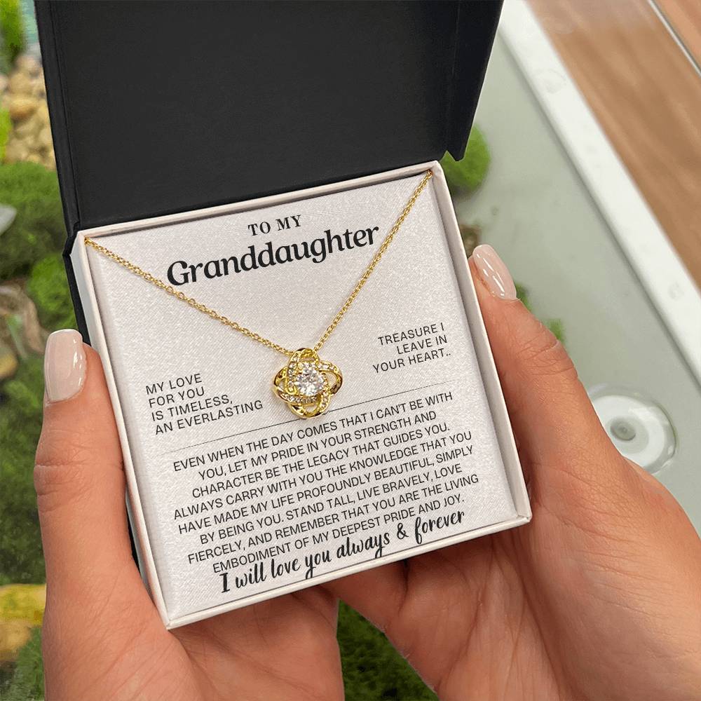 Eternal Embrace: Love Knot Necklace for My Granddaughter GL-008