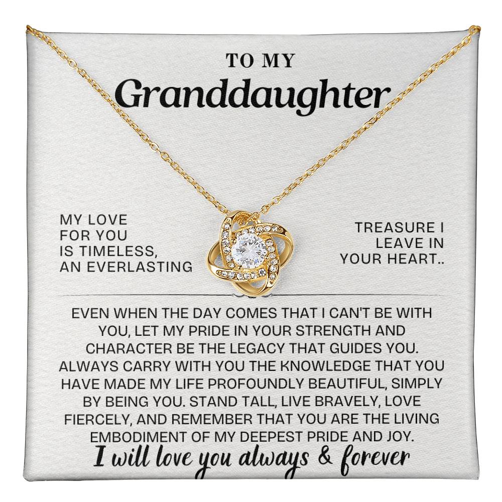 Eternal Embrace: Love Knot Necklace for My Granddaughter GL-008