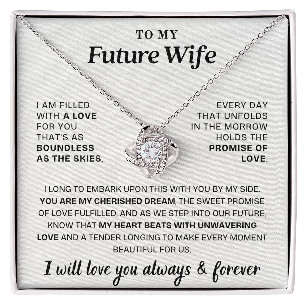 Eternal Embrace: Love Knot Necklace for My Future Wife WHTE