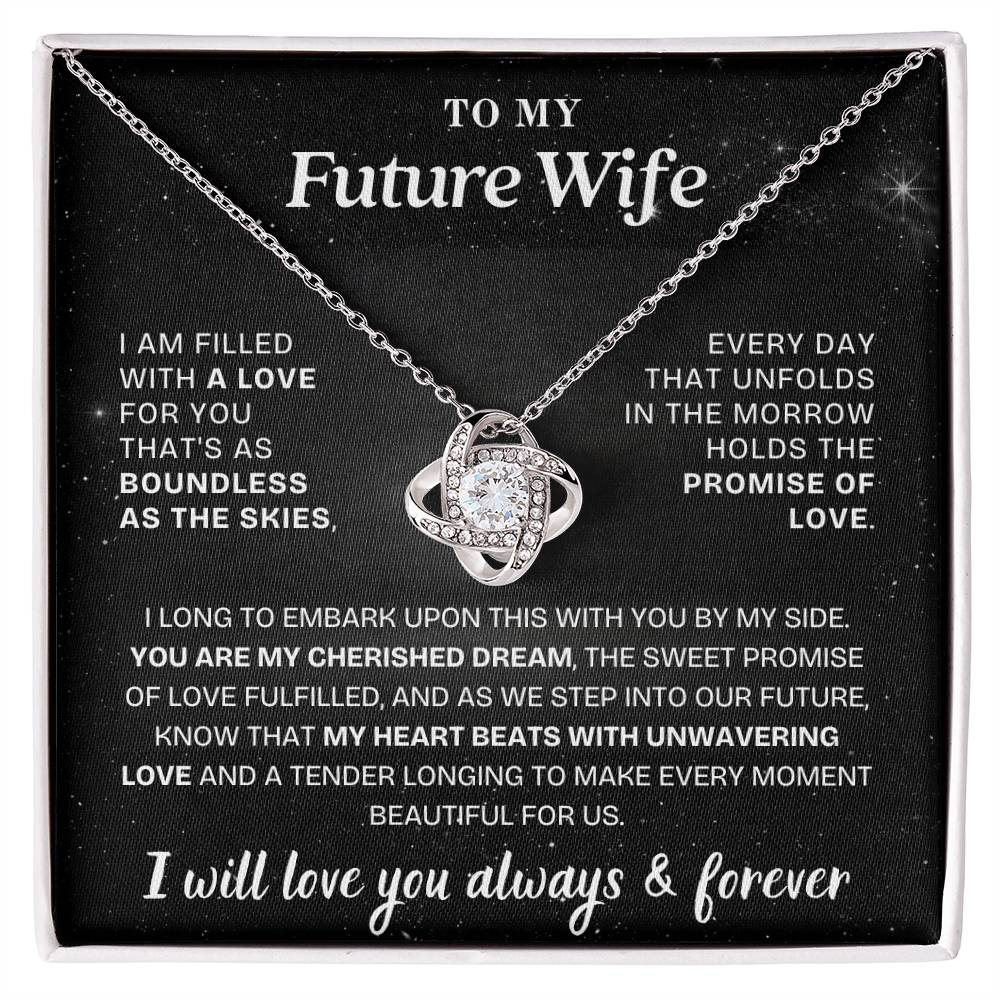 Eternal Embrace: Love Knot Necklace for My Future Wife BLK