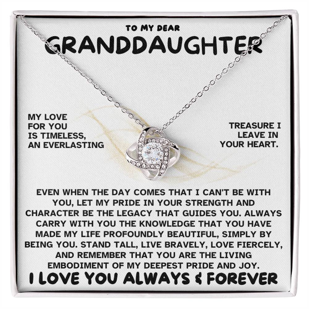 Eternal Embrace: Love Knot Necklace for My Granddaughter WHTE
