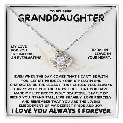 Eternal Embrace: Love Knot Necklace for My Granddaughter WHTE