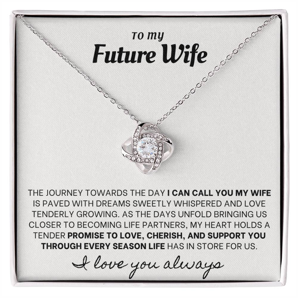 Eternal Embrace: Love Knot Necklace for My Future Wife WHTE 001
