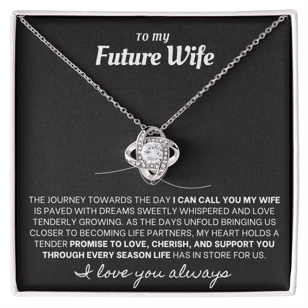 Eternal Embrace: Love Knot Necklace for My Future Wife BLK 001