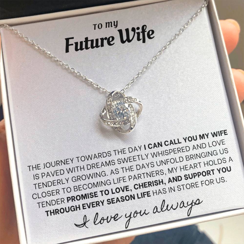 Eternal Embrace: Love Knot Necklace for My Future Wife WHTE 001