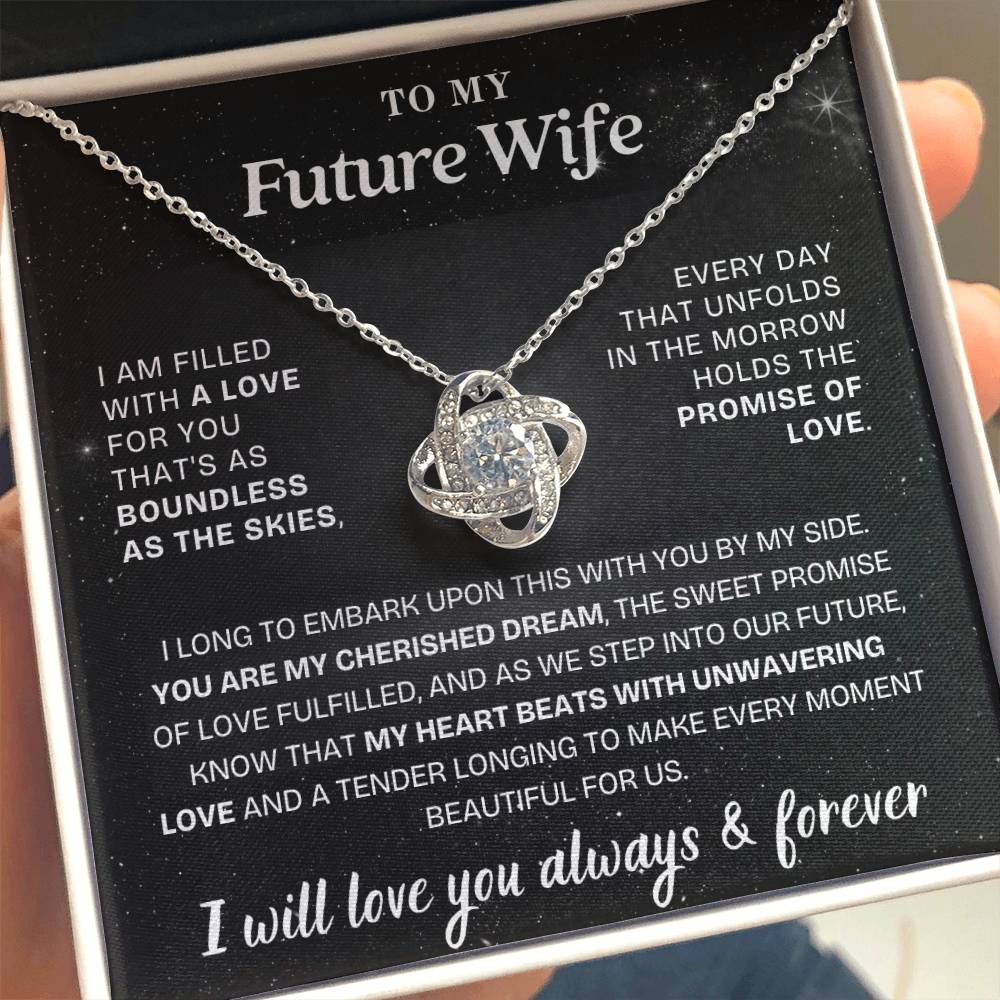 Eternal Embrace: Love Knot Necklace for My Future Wife BLK