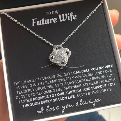 Eternal Embrace: Love Knot Necklace for My Future Wife BLK 001