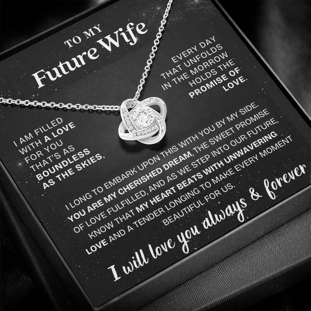 Eternal Embrace: Love Knot Necklace for My Future Wife BLK
