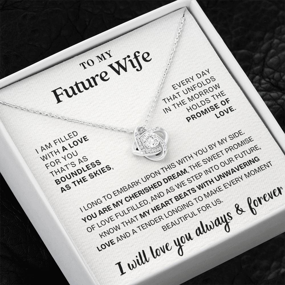 Eternal Embrace: Love Knot Necklace for My Future Wife WHTE