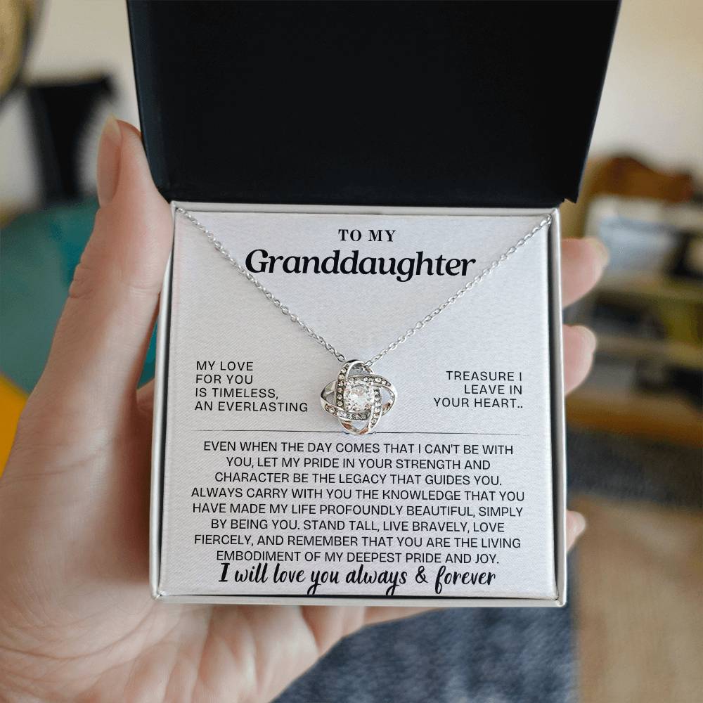 Eternal Embrace: Love Knot Necklace for My Granddaughter GL-008