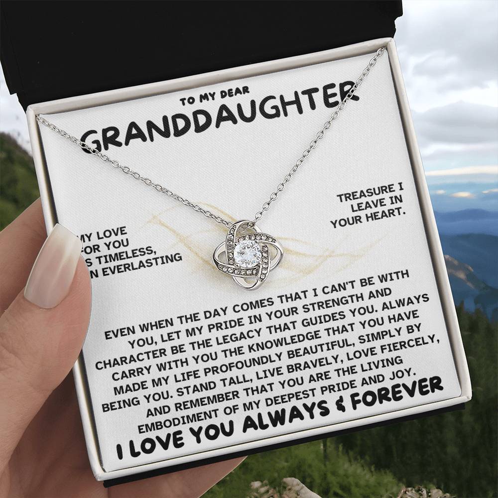 Eternal Embrace: Love Knot Necklace for My Granddaughter WHTE