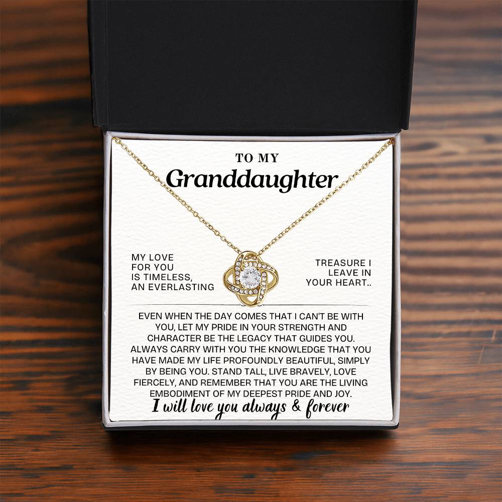 Eternal Embrace: Love Knot Necklace for My Granddaughter GL-008