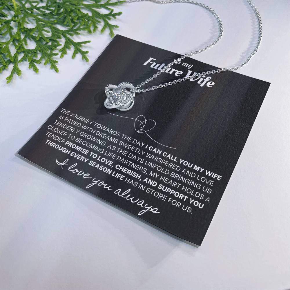Eternal Embrace: Love Knot Necklace for My Future Wife BLK 001