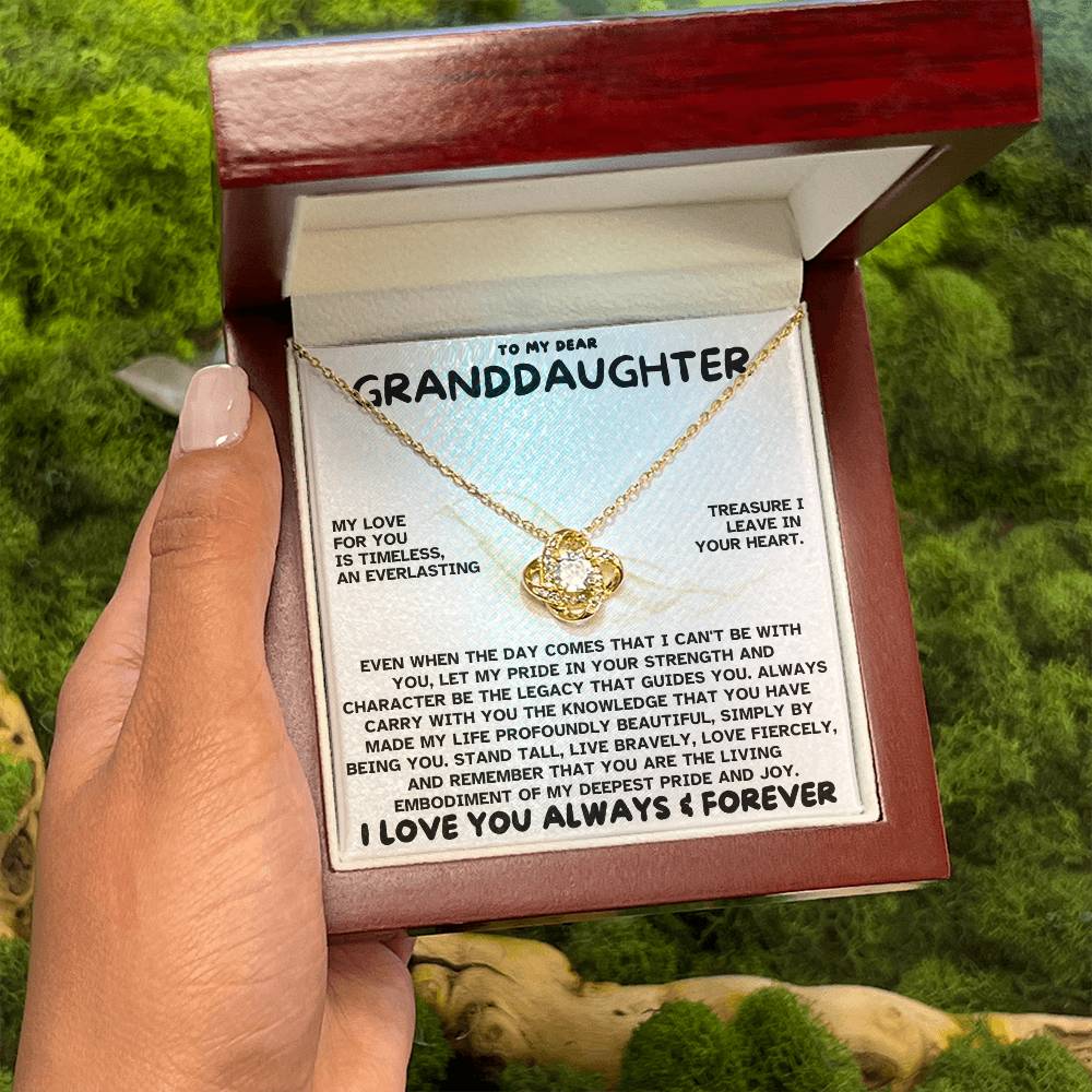 Eternal Embrace: Love Knot Necklace for My Granddaughter WHTE