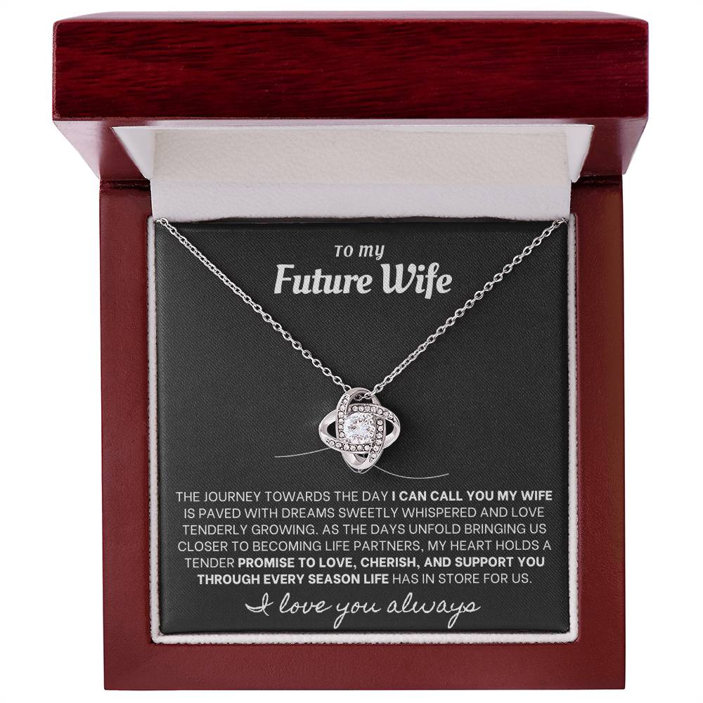 Eternal Embrace: Love Knot Necklace for My Future Wife BLK 001