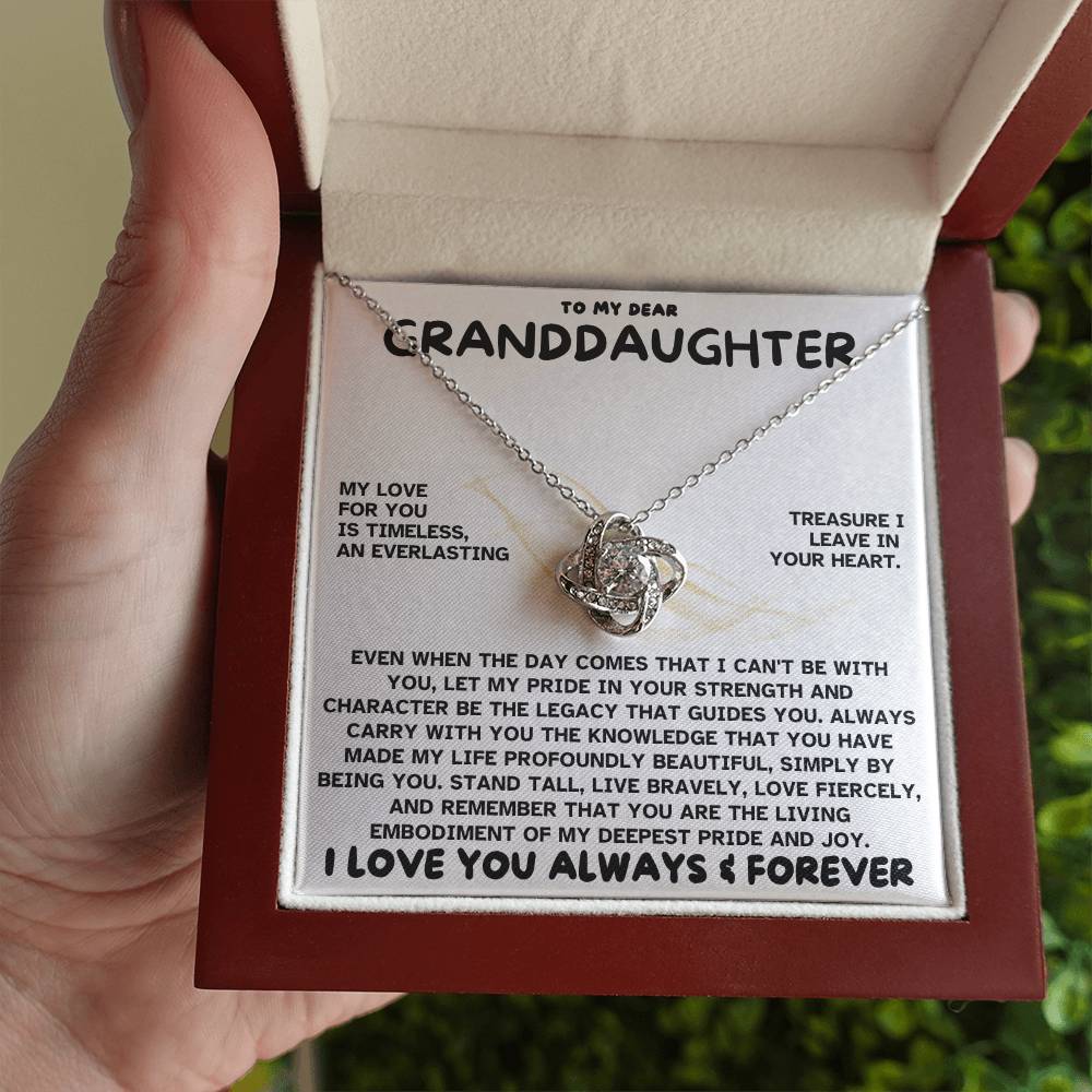Eternal Embrace: Love Knot Necklace for My Granddaughter WHTE
