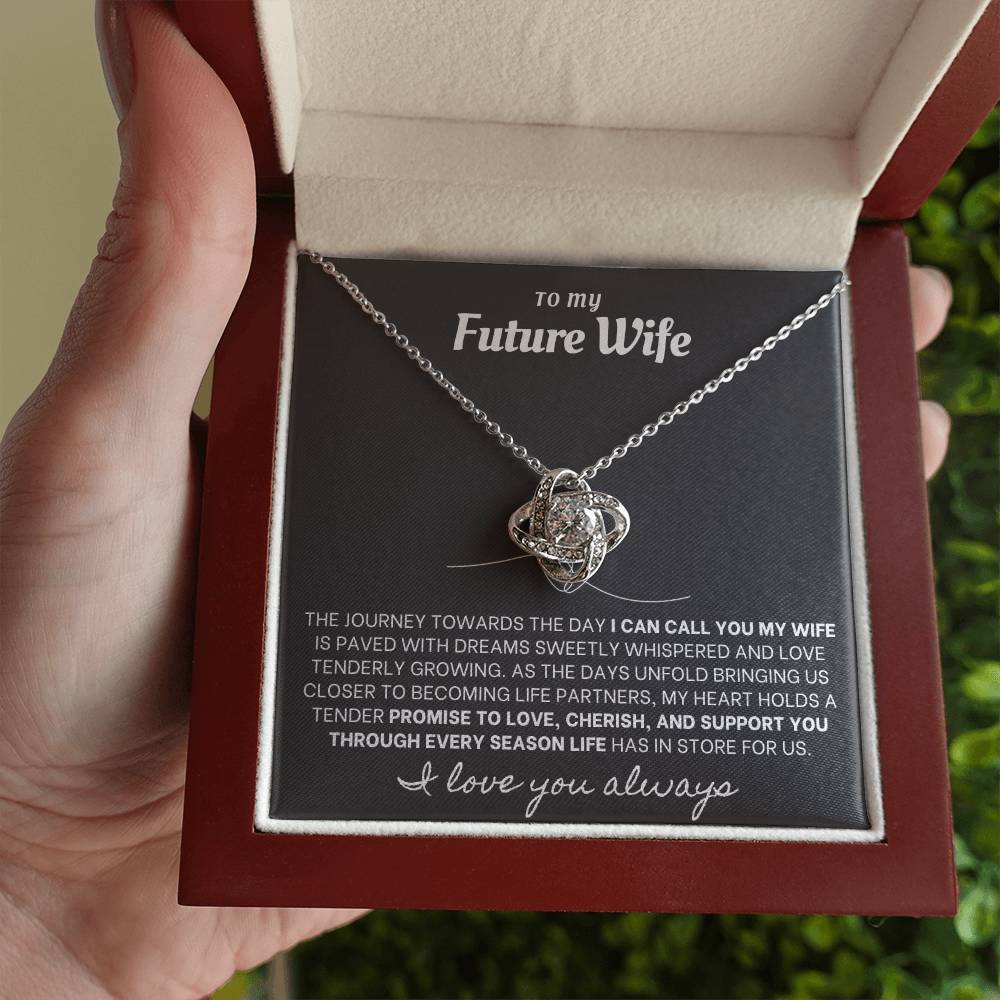 Eternal Embrace: Love Knot Necklace for My Future Wife BLK 001