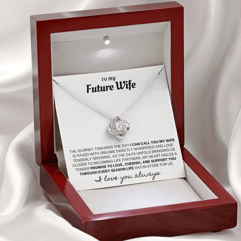 Eternal Embrace: Love Knot Necklace for My Future Wife WHTE 001