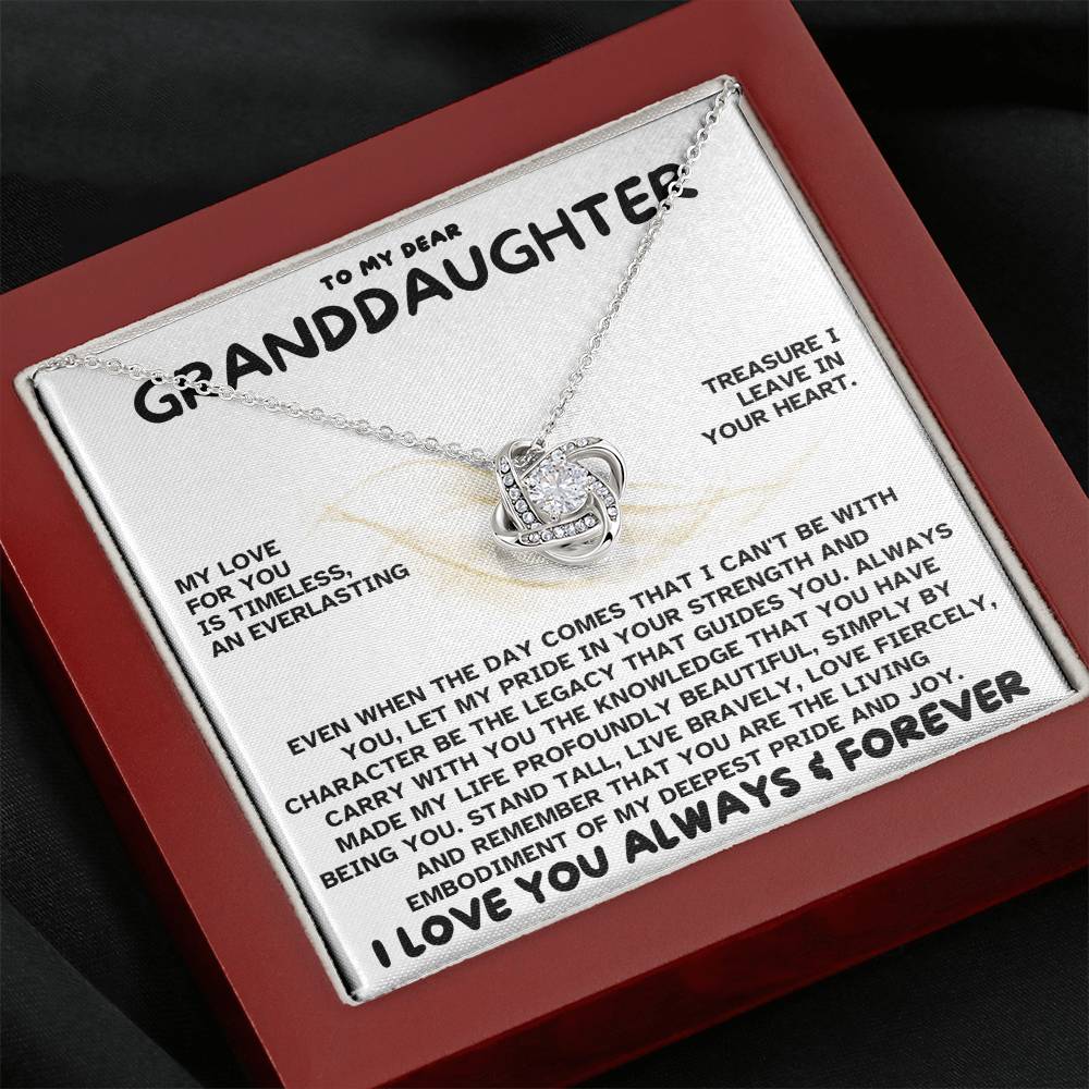 Eternal Embrace: Love Knot Necklace for My Granddaughter WHTE