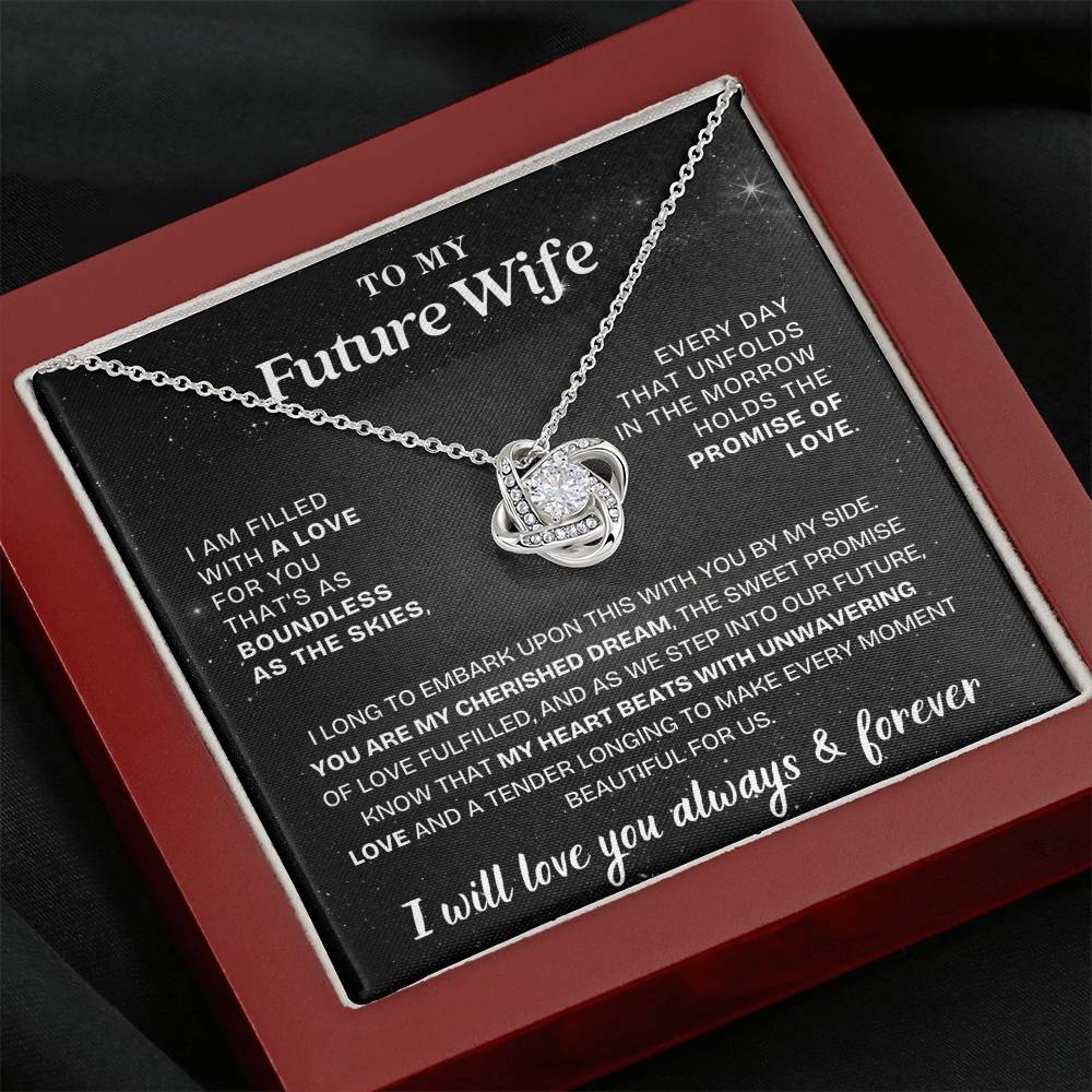 Eternal Embrace: Love Knot Necklace for My Future Wife BLK