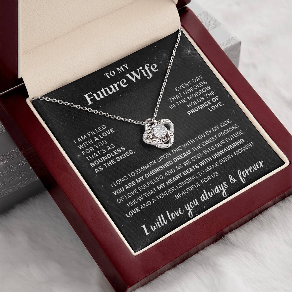 Eternal Embrace: Love Knot Necklace for My Future Wife BLK