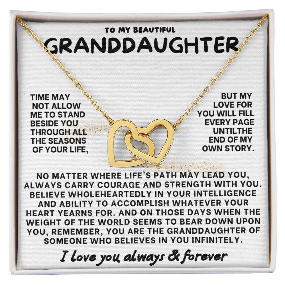 Eternal Bond: Granddaughter's Interlocking Hearts Necklace GL-004