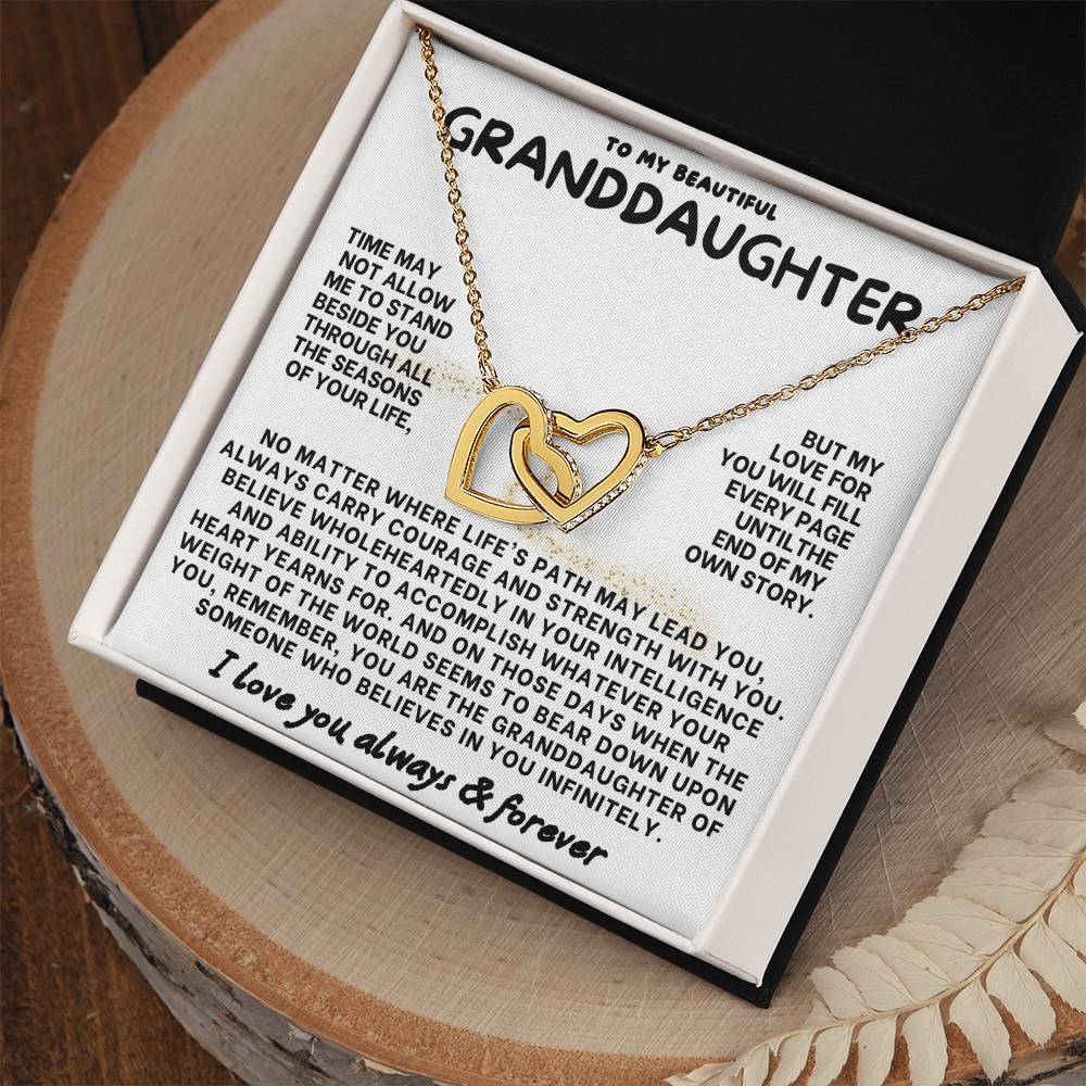 Eternal Bond: Granddaughter's Interlocking Hearts Necklace GL-004