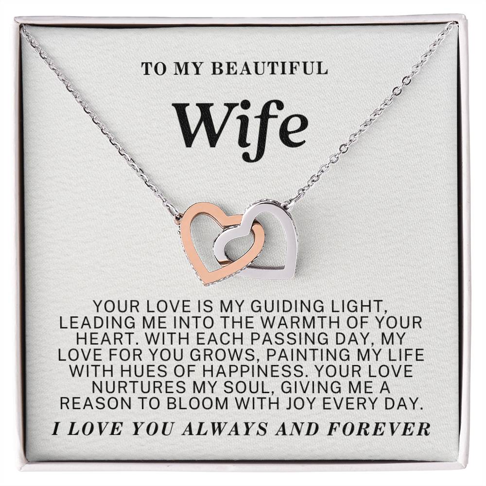 Exquisite Interlocking Heart Necklace for Your Cherished Wife 001