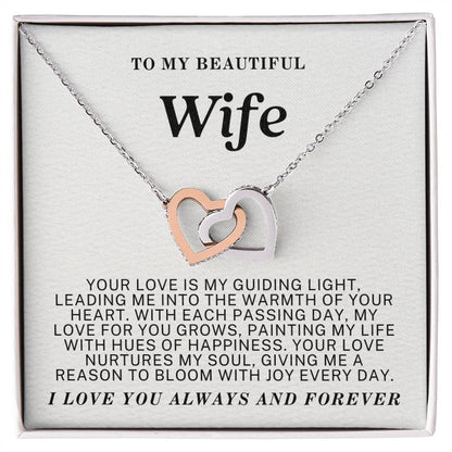 Exquisite Interlocking Heart Necklace for Your Cherished Wife 001