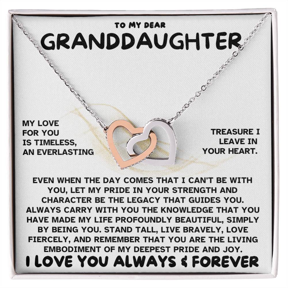 Eternal Bond: Granddaughter's Interlocking Hearts Necklace GL-005