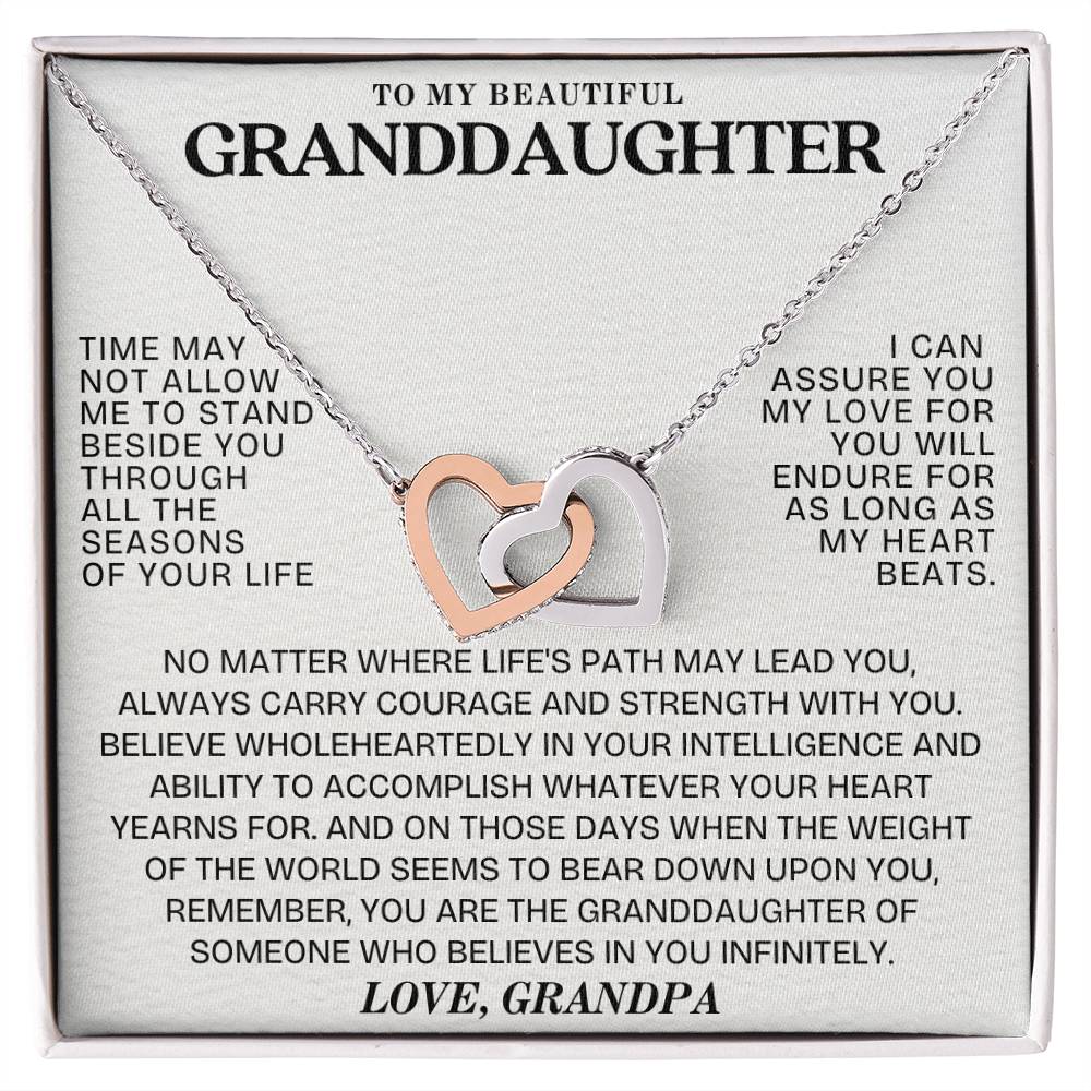 Eternal Bond: Granddaughter's Interlocking Hearts Necklace GL-002