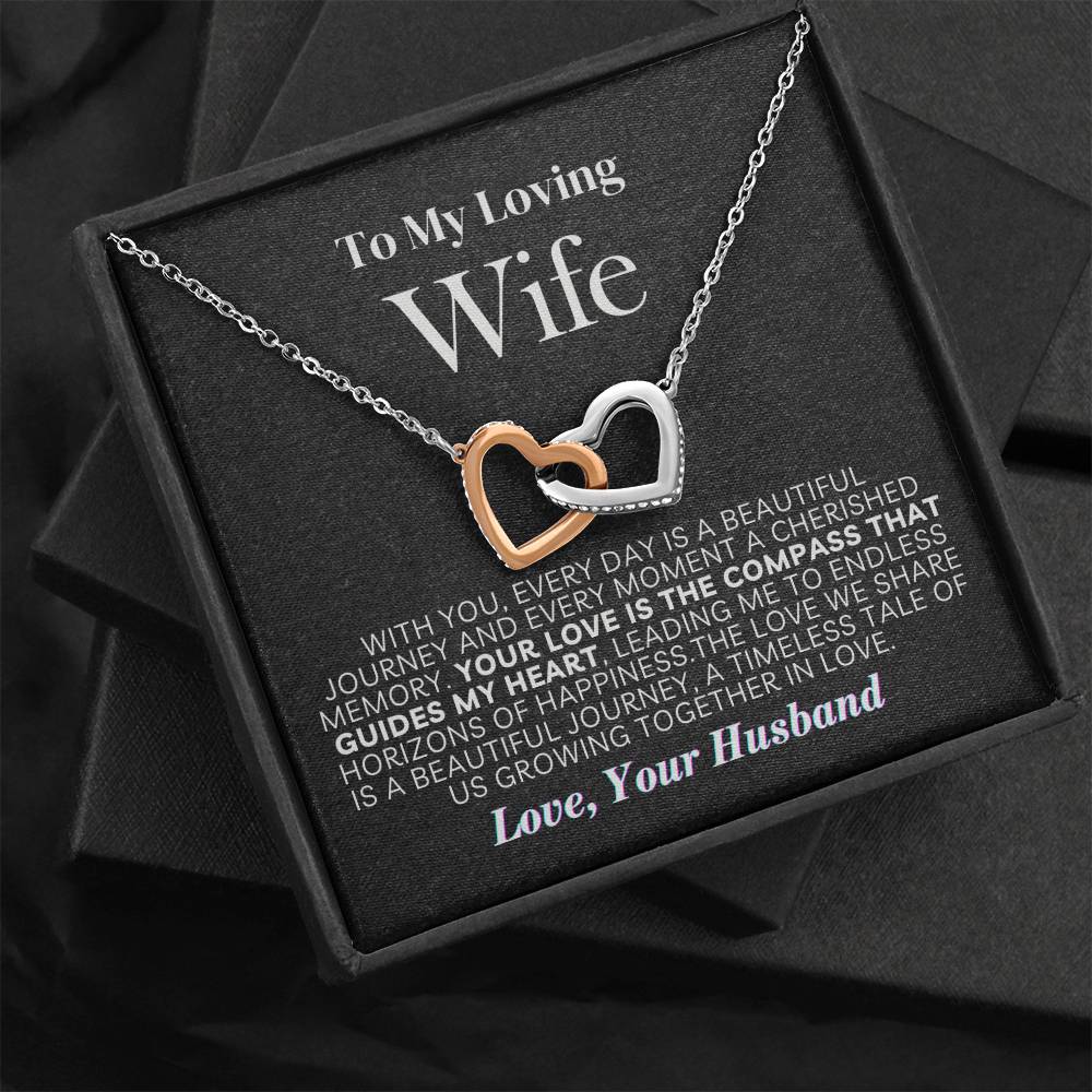 Exquisite Interlocking Heart Necklace for Your Cherished Wife 002