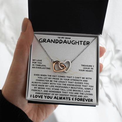 Eternal Bond: Granddaughter's Interlocking Hearts Necklace GL-005