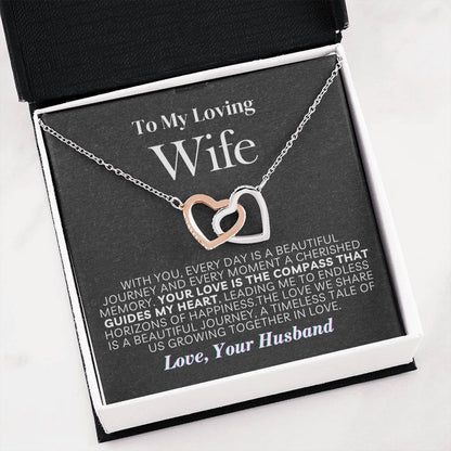 Exquisite Interlocking Heart Necklace for Your Cherished Wife 002
