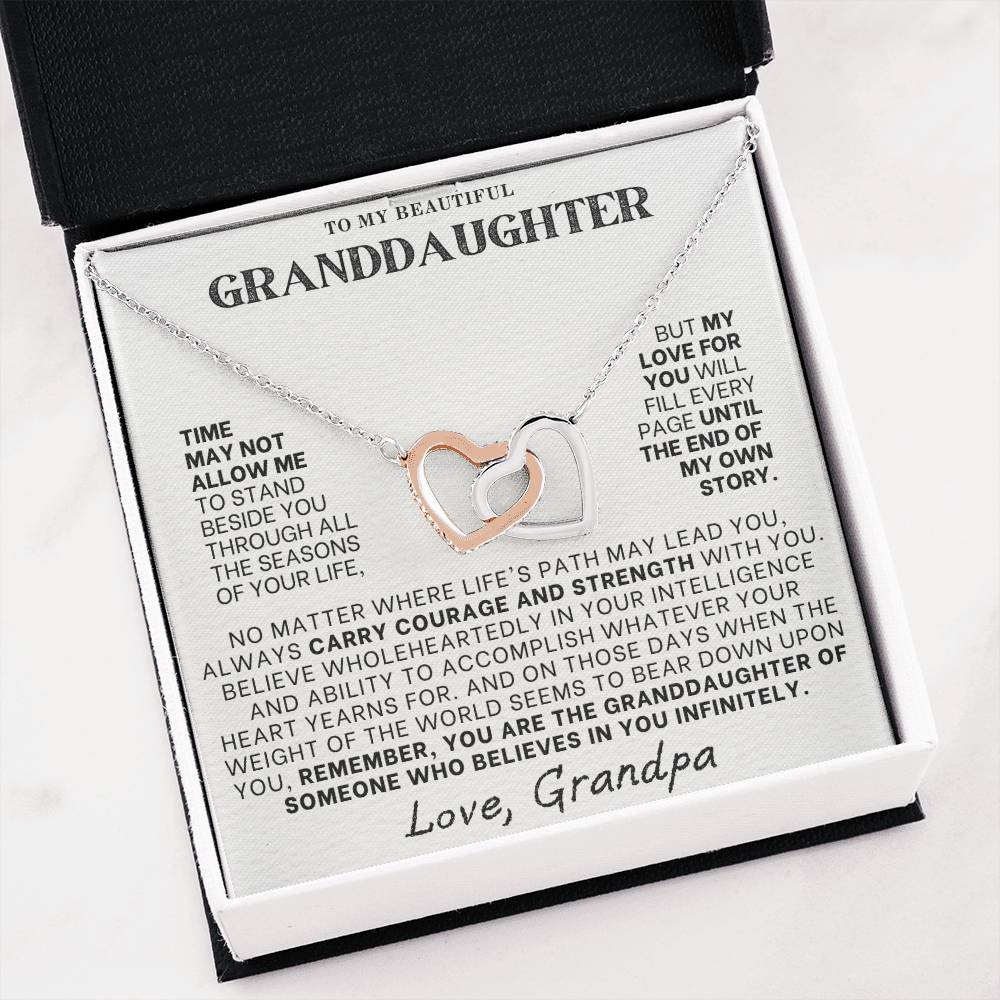Interlocking Hearts Necklace: A Granddaughter's Cherished Necklace, Love Grandpa WHT002