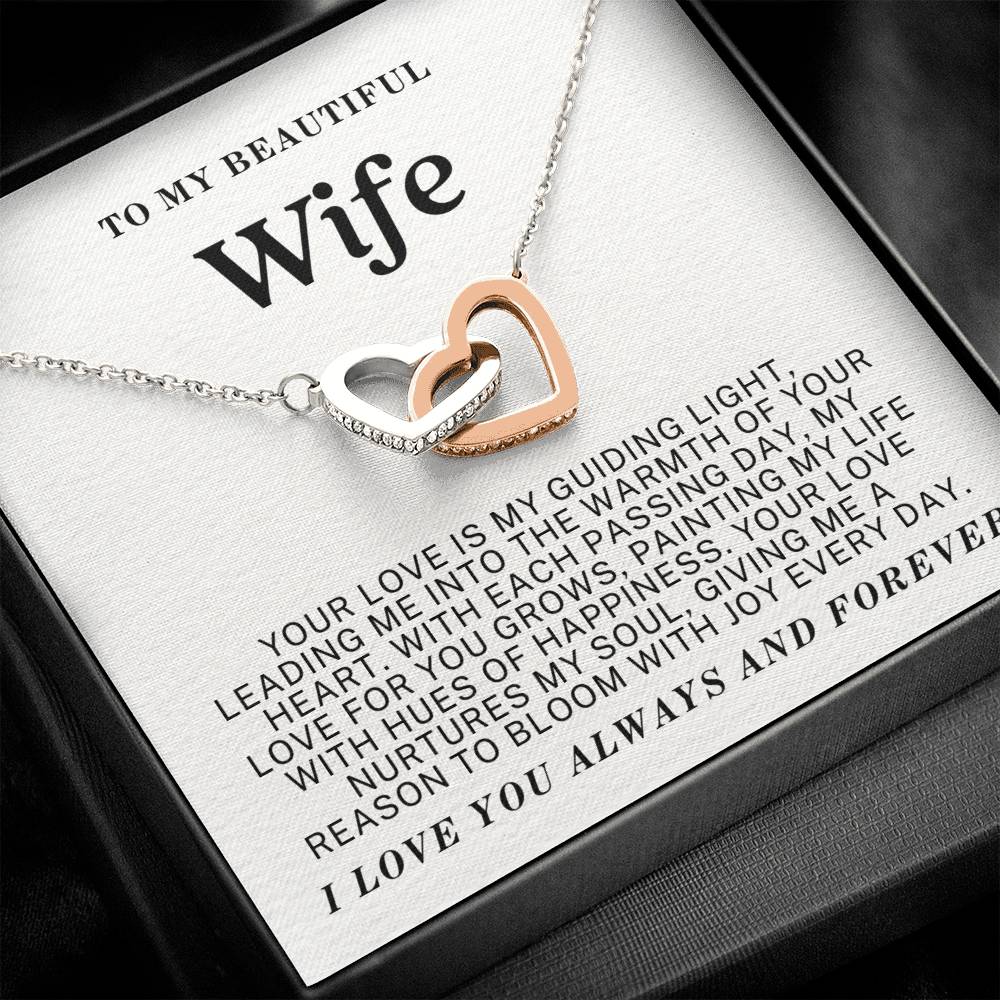 Exquisite Interlocking Heart Necklace for Your Cherished Wife 001
