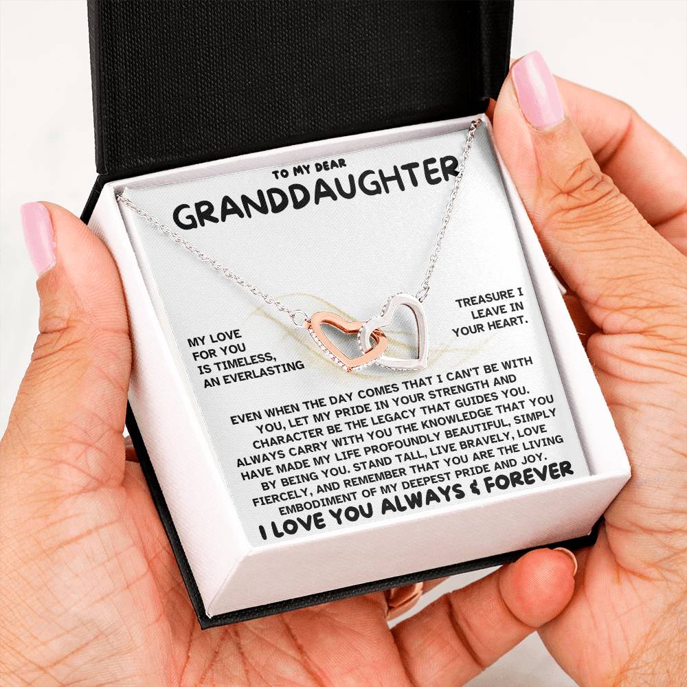 Eternal Bond: Granddaughter's Interlocking Hearts Necklace GL-005