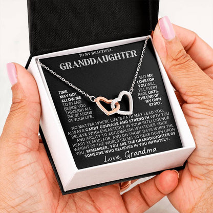 Interlocking Hearts Necklace: A Granddaughter's Cherished Necklace BLK002