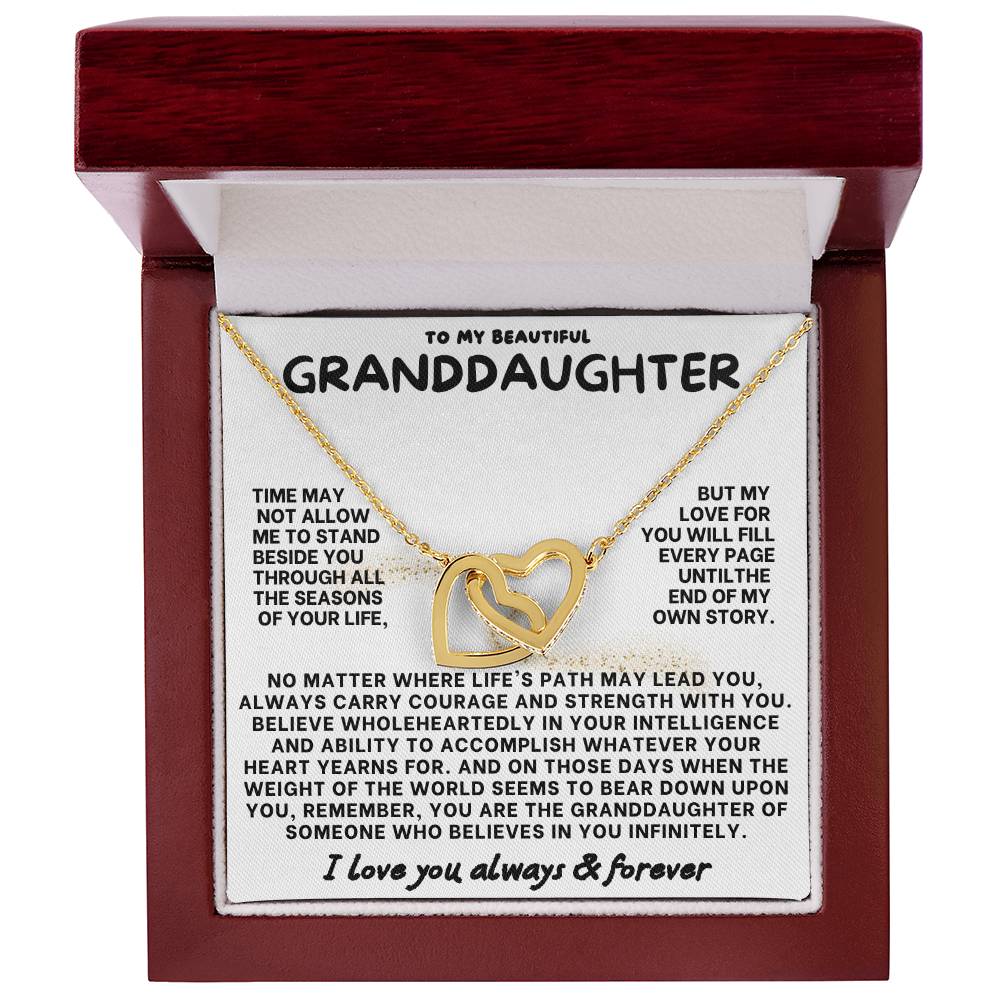 Eternal Bond: Granddaughter's Interlocking Hearts Necklace GL-004