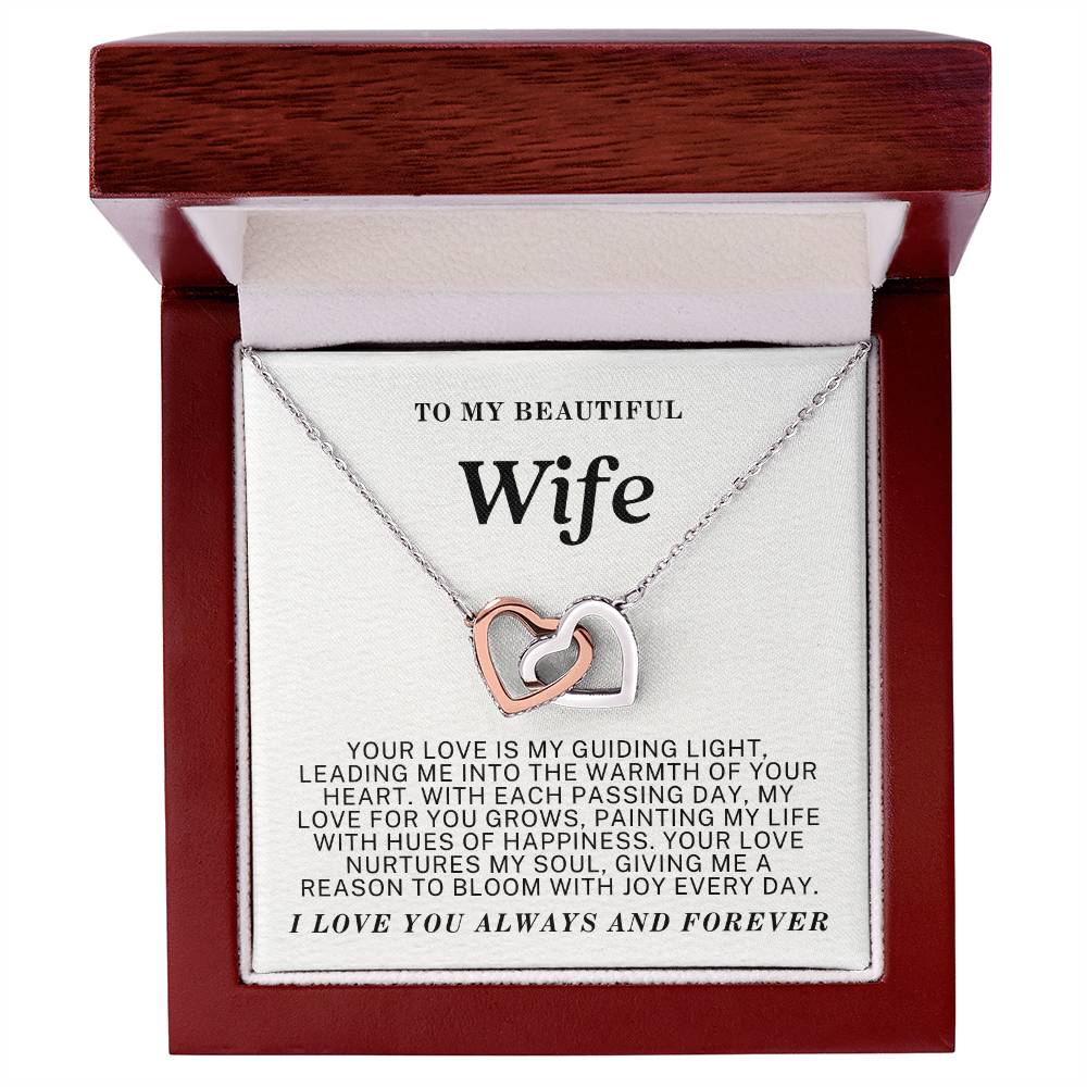 Exquisite Interlocking Heart Necklace for Your Cherished Wife 001