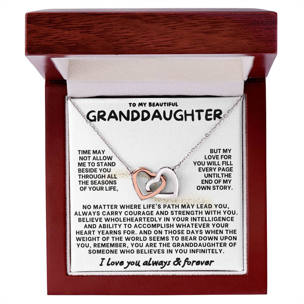 Eternal Bond: Granddaughter's Interlocking Hearts Necklace GL-004