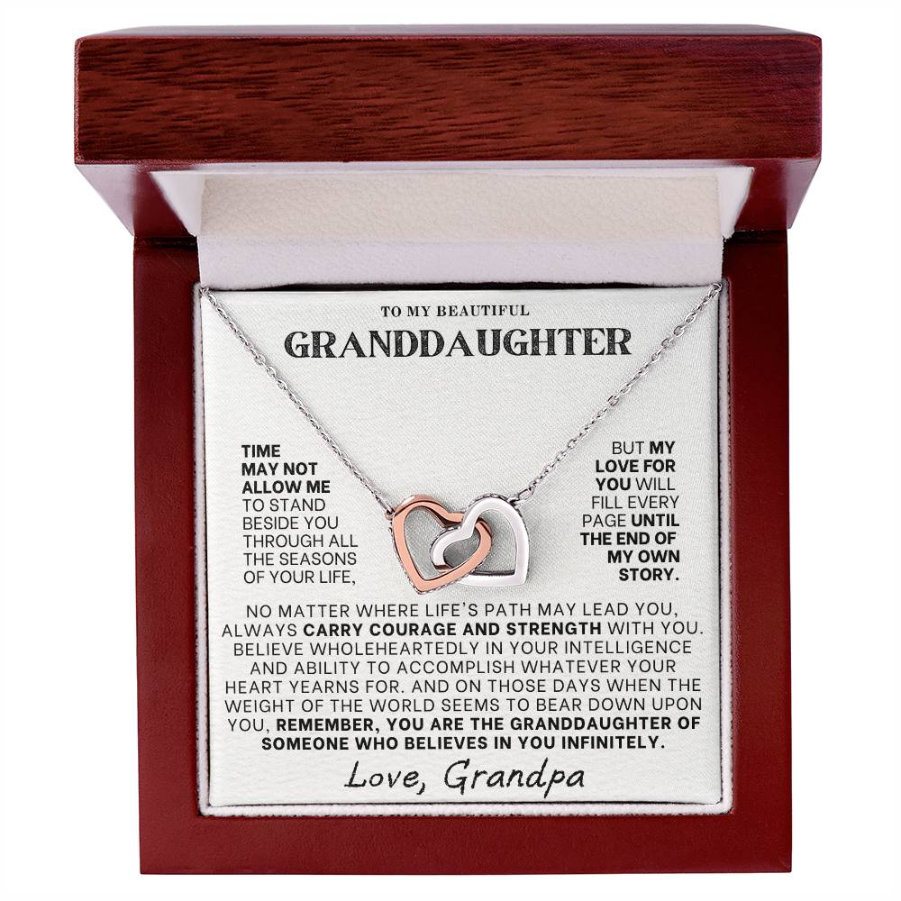 Interlocking Hearts Necklace: A Granddaughter's Cherished Necklace, Love Grandpa WHT002
