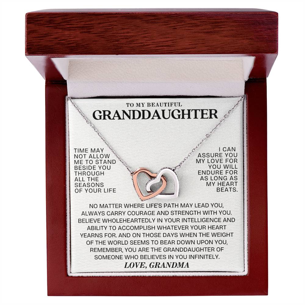 Eternal Bond: Granddaughter's Interlocking Hearts Necklace GL-001
